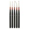 5 Piece Miniature Tight Spot Micro Fine Detail Art & Beauty Taklon Brush Set with Wood Handles